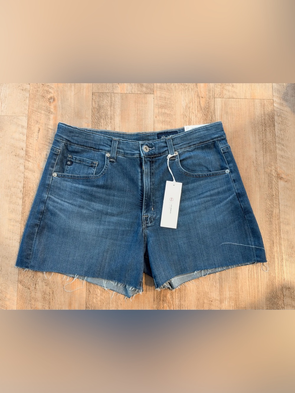 Ag Adriano Goldschmied Dark Blue Denim Cutoff Shorts